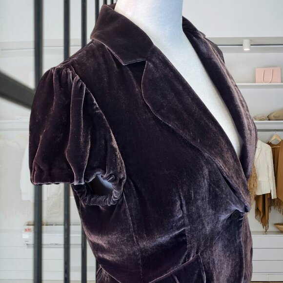 BCBGMAXAZRIA Dark Purple Velvet Jacket | Size Small - Picture 5 of 8